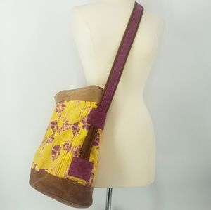 Lucky Brand Linen Boho Floral Large School Bag